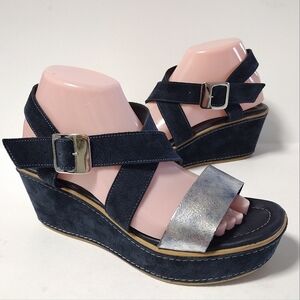 Cordani Kalla Women's' Platform Wedge Buckle Slingback Leather Italy Sandals 39